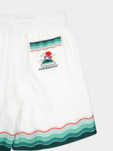 Casablanca White Montagne Ondulée Silk Shorts