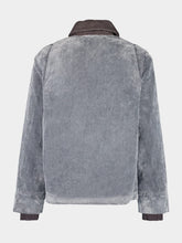 Casablanca Grey Peach-Washed Embroidered Denim Jacket