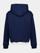 Casablanca Blue Colourblock Quarter Zip Hooded Sweatshirt