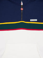 Casablanca Blue Colourblock Quarter Zip Hooded Sweatshirt