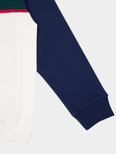 Casablanca Blue Colourblock Quarter Zip Hooded Sweatshirt