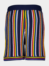 Casablanca Striped Crochet Shorts