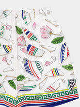 Casablanca White Le Vase Brise Silk Shorts