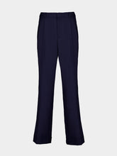 Casablanca Navy Wool Tailored Pleated Trousers