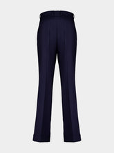 Casablanca Navy Wool Tailored Pleated Trousers