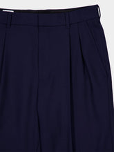 Casablanca Navy Wool Tailored Pleated Trousers