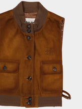 Miu Miu Cognac Brown Suede Leather Vest