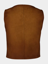 Miu Miu Cognac Waxed Suede Top