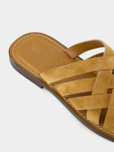 Brunello Cucinelli Light Brown Multi-Strap Suede Sandals