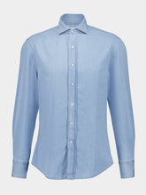 Brunello Cucinelli Light Blue Slim Fit Denim Shirt