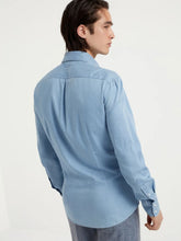 Brunello Cucinelli Light Blue Slim Fit Denim Shirt