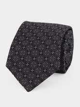 Brunello Cucinelli Anthracite Silk Geometric Tie