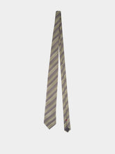 Brunello Cucinelli Khaki Striped Silk Tie