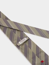 Brunello Cucinelli Khaki Striped Silk Tie