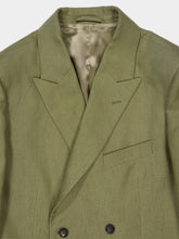 Bode Olive Lightweight Linen Double-Breasted Suit Jacket