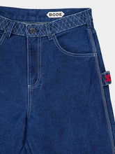 Bode Knolly Brook Embroided Blue Indigo Denim Trousers