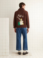 Bode Brown Fir Shawl Collar Hand-Knit Cardigan