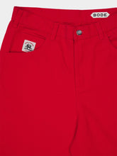 Bode Red Spring Twill Knolly Brook Trousers