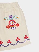 Bode Ecru Beaded Garden Party Shorts