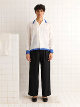 Bode White and Blue Club Champion Long Sleeve Shirt