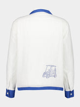 Bode White and Blue Club Champion Long Sleeve Shirt