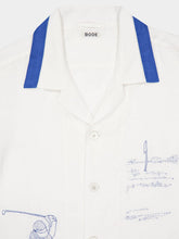 Bode White and Blue Club Champion Long Sleeve Shirt