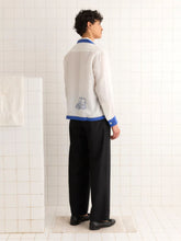 Bode White and Blue Club Champion Long Sleeve Shirt