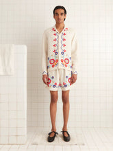 Bode Ecru Beaded Garden Party Shirt