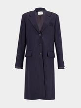 Miu Miu Navy Single-breasted Mohair Coat