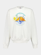 Casablanca White Oasis Printed Cotton Sweatshirt