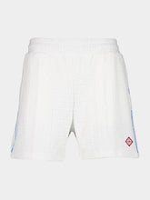 Casablanca White Tennis Stripe Towelling Shorts
