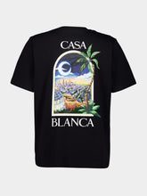 Casablanca La Night Printed Black Organic Cotton T-Shirt