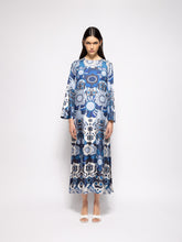 Paula Shirley Flora Mix Printed Silk Twill A-Line Dress