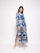 Shirley Flora Mix Printed Silk Twill A-Line Dress