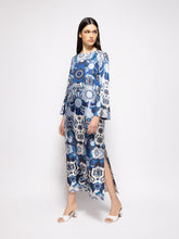 Paula Shirley Flora Mix Printed Silk Twill A-Line Dress