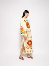 Paula Shirley Vanilla Custard Embroidered Linen A-Line Dress