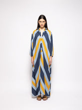 Paula Gugenheim Deep See Stripes Hand-Woven Evasé Dress