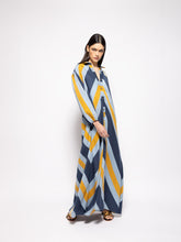 Paula Gugenheim Deep See Stripes Hand-Woven Evasé Dress