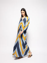 Paula Gugenheim Deep See Stripes Hand-Woven Evasé Dress