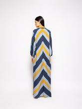 Paula Gugenheim Deep See Stripes Hand-Woven Evasé Dress