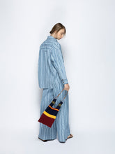 Paula Elisa Denim Stripes Wide-Leg Pants