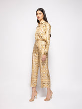 Paula Ametista Crocoprint Printed Silk Twill Shirt