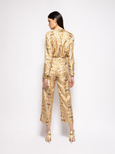 Paula Ametista Crocoprint Printed Silk Twill Shirt