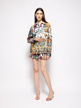 Ocotillo Printed Hand Beaded Embellished Linen Overshirt