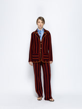 Paula Aurora Red Dahlia Knitted Striped Blazer