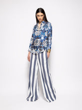 Paula Hydrilla Navy Hand-Woven Striped Pants