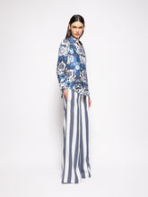 Paula Hydrilla Navy Hand-Woven Striped Pants