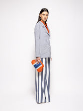 Paula Nymphaea Navy Hand-Woven Blazer with Embroidery