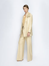 Paula Stacy Beige Wide-Leg Tailored Twill Pants