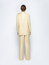 Paula Stacy Beige Wide-Leg Tailored Twill Pants